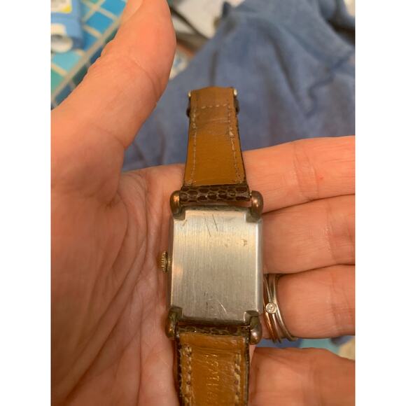 VINTAGE 1940\'s ROGERS ART DECO WATCH ORIGINAL DIAL WIND UP WORKING main image 7